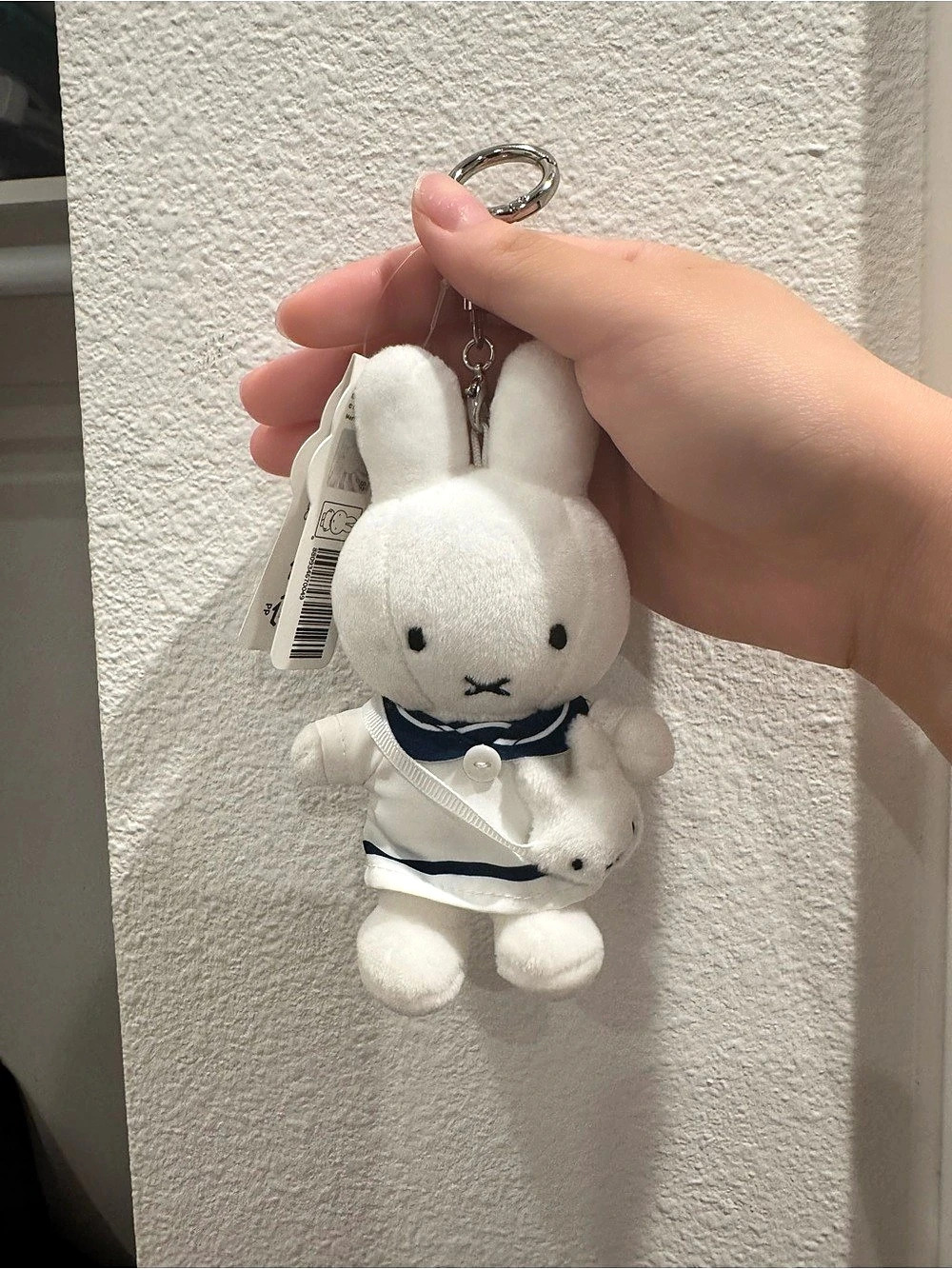 Miffy in Busan Sailor Plush Keychain White & Blue